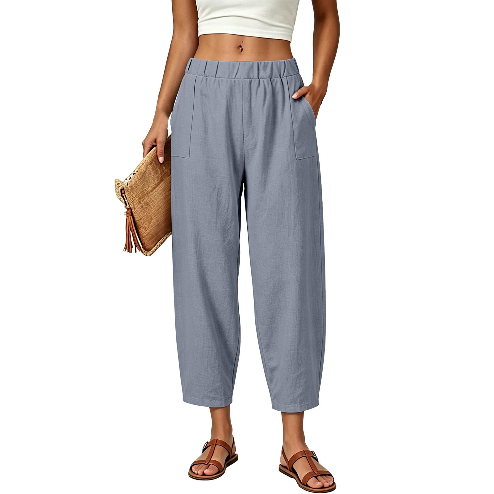 Women Loose Fit Casual Pants Elastic Waist Harem Trousers Lightweight Relaxed Fit Home Lounge Pants with Pockets L
Women Loose Fit Casual Pants Elastic Waist Harem Trousers Lightweight Relaxed Fit Home Lounge Pants with Pockets L