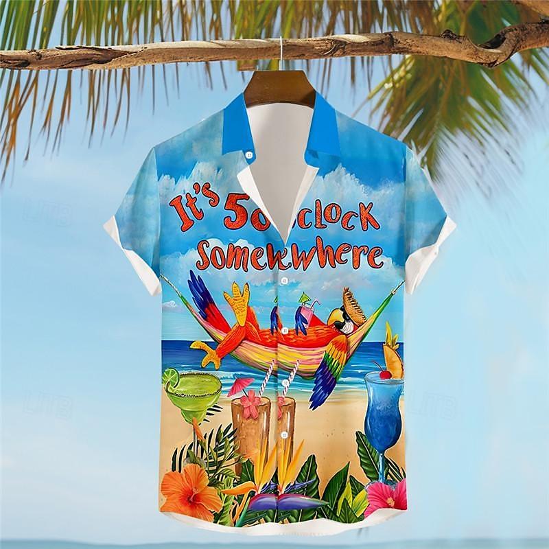 Men s Letter Parrot Summer Hawaiian Shirt Aloha Short Sleeve Shirt Turndown Vacation Hawaiian Resort S
Men s Letter Parrot Summer Hawaiian Shirt Aloha Short Sleeve Shirt Turndown Vacation Hawaiian Resort S
