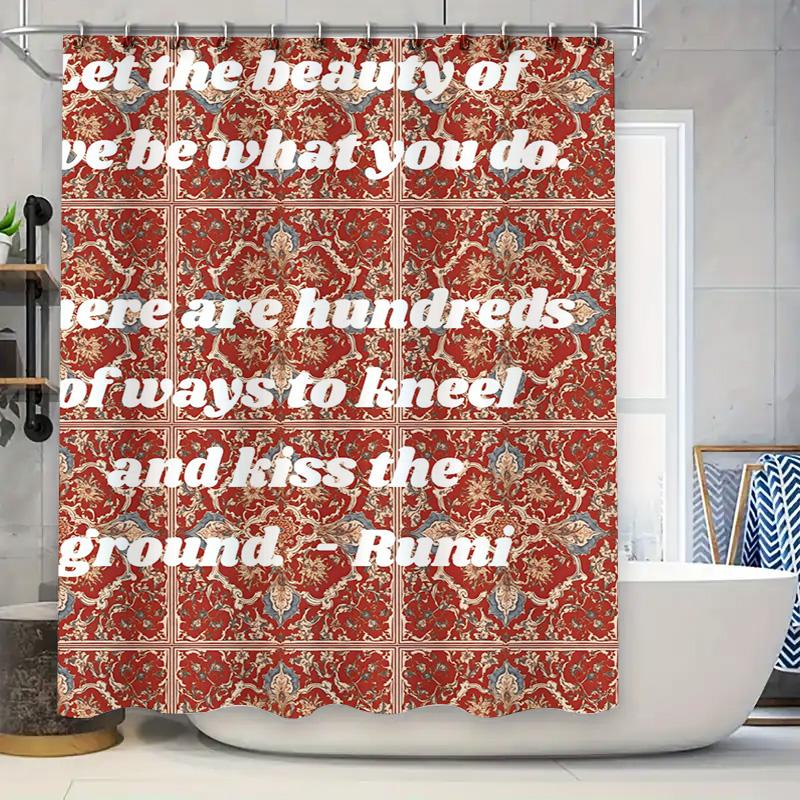 Luxury Red Floral Shower Curtain Decorative Printed Waterproof Polyester Bath Mat Bathroom Accessories 72X78 (183X200Cm) W60H190(CM)-1 Pcs
Luxury Red Floral Shower Curtain Decorative Printed Waterproof Polyester Bath Mat Bathroom Accessories 72X78 (183X200Cm) W60H190(CM)-1 Pcs