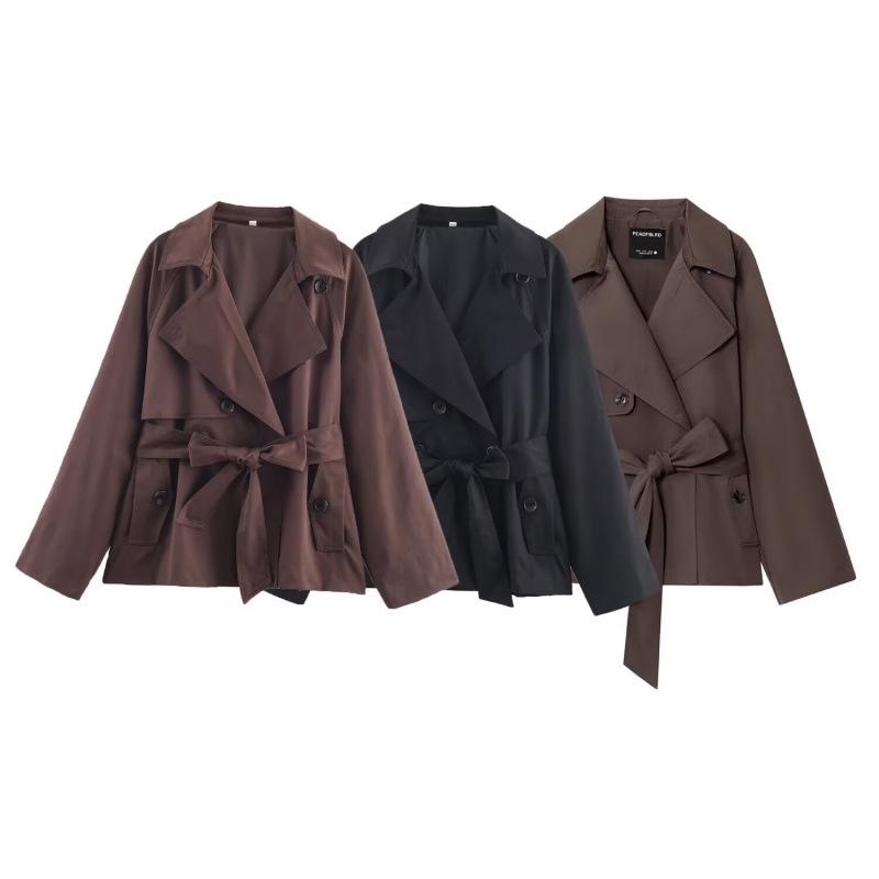 European and American Women s Fashion Lace-up Waist-Cinching Trench Coat Small чёрный
European and American Women s Fashion Lace-up Waist-Cinching Trench Coat Small чёрный