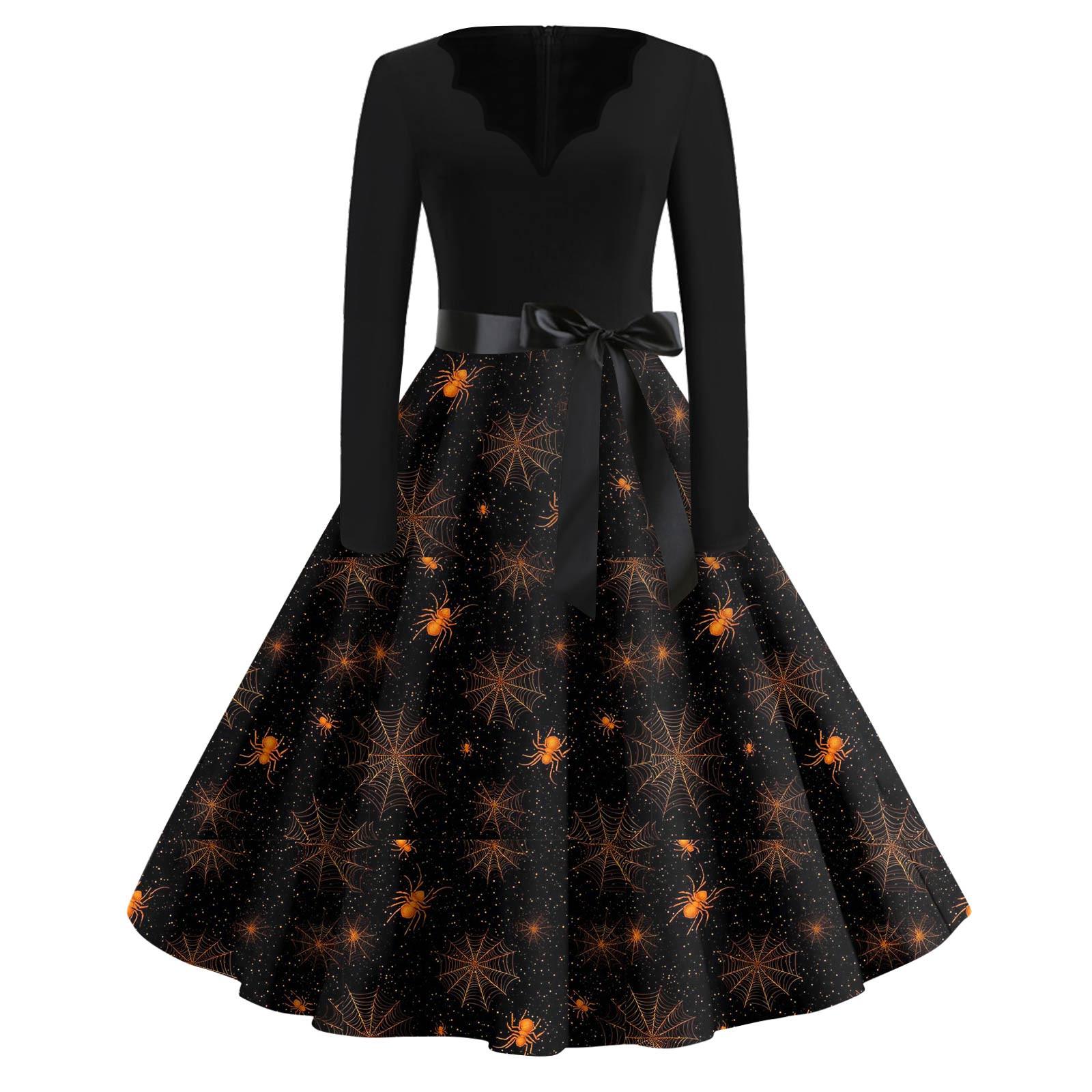 Жіночі модні повсякденні тонкі сукні з довгими рукавами з принтом на Хеллоуїн з V-подібним вирізом XXL
Жіночі модні повсякденні тонкі сукні з довгими рукавами з принтом на Хеллоуїн з V-подібним вирізом XXL