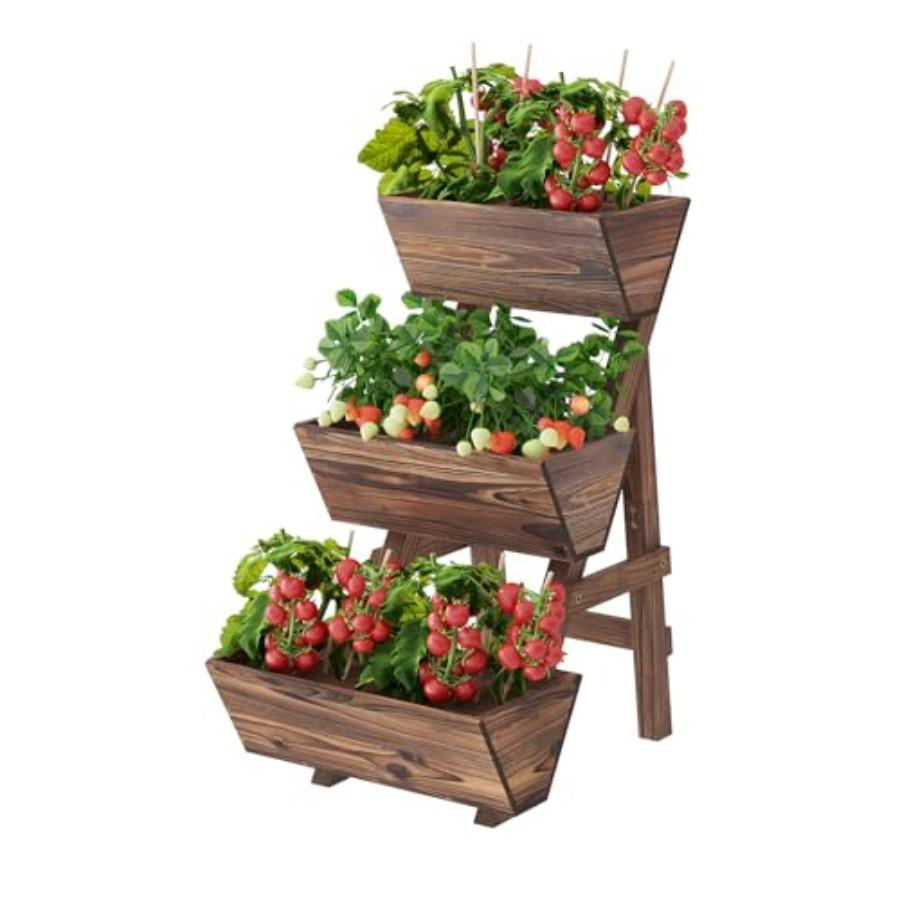 3-Tier Carbonized Wooden Vertical Raised Garden Bed with Legs Tiered Planter Box for Patio Balcony Freestanding Wood Flower Rac United States
3-Tier Carbonized Wooden Vertical Raised Garden Bed with Legs Tiered Planter Box for Patio Balcony Freestanding Wood Flower Rac United States