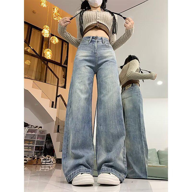 Женские джинсы прямого кроя с высокой посадкой и свободным кроем в форме груши - Большой размер, осенние брюки-швабры с широкими штанинами 5XL синий
Женские джинсы прямого кроя с высокой посадкой и свободным кроем в форме груши - Большой размер, осенние брюки-швабры с широкими штанинами 5XL синий