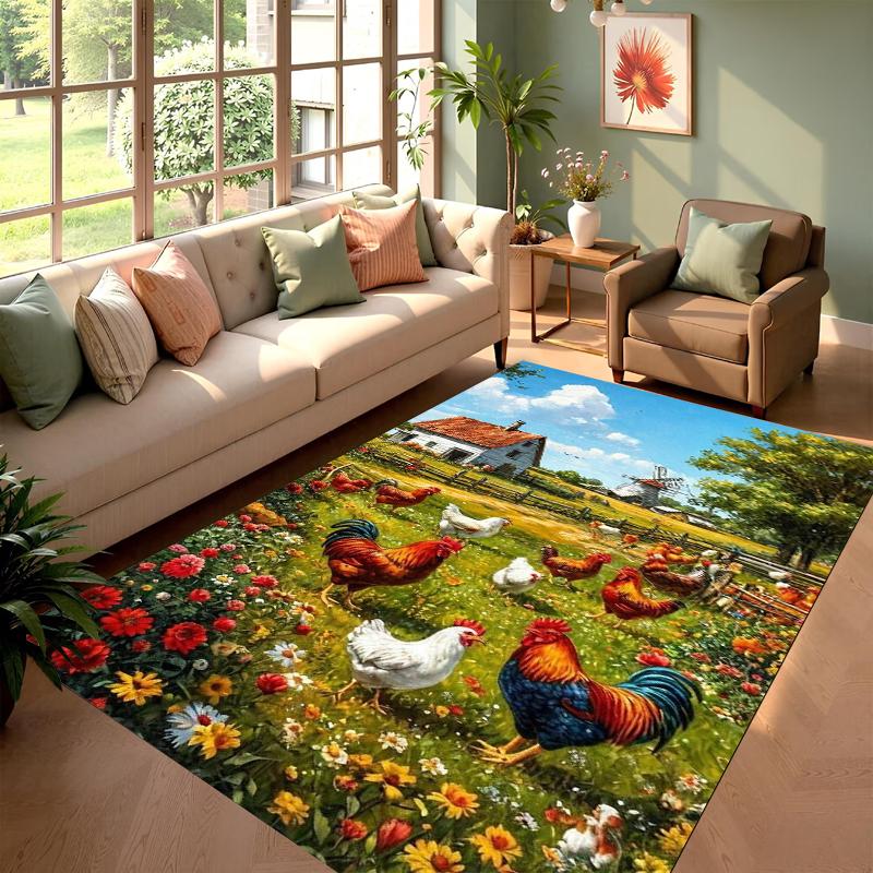 2D Rooster and Hen Chicken Carpet Bedroom Full Cover Living Room Rug Resistant To Dirt Easy To Maintain Soft Kitchen Decor Mat 50X80CM
2D Rooster and Hen Chicken Carpet Bedroom Full Cover Living Room Rug Resistant To Dirt Easy To Maintain Soft Kitchen Decor Mat 50X80CM