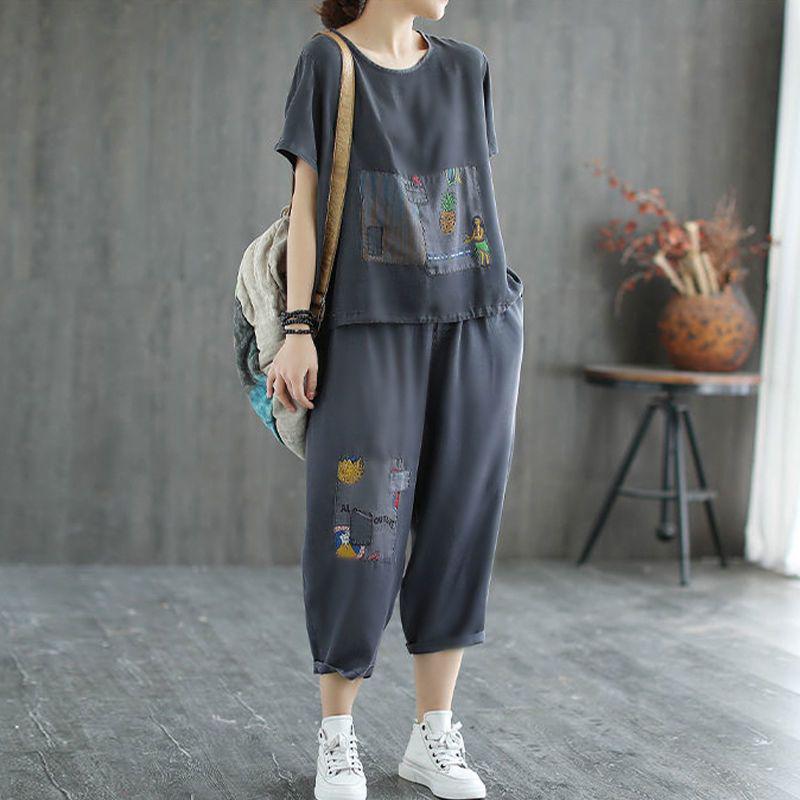 Women s Literary Retro Tencel Denim Two-Piece: Short Sleeve T-Shirt & Casual Shorts Set - 2025 Summer Collection XL сірий колір
Women s Literary Retro Tencel Denim Two-Piece: Short Sleeve T-Shirt & Casual Shorts Set - 2025 Summer Collection XL сірий колір