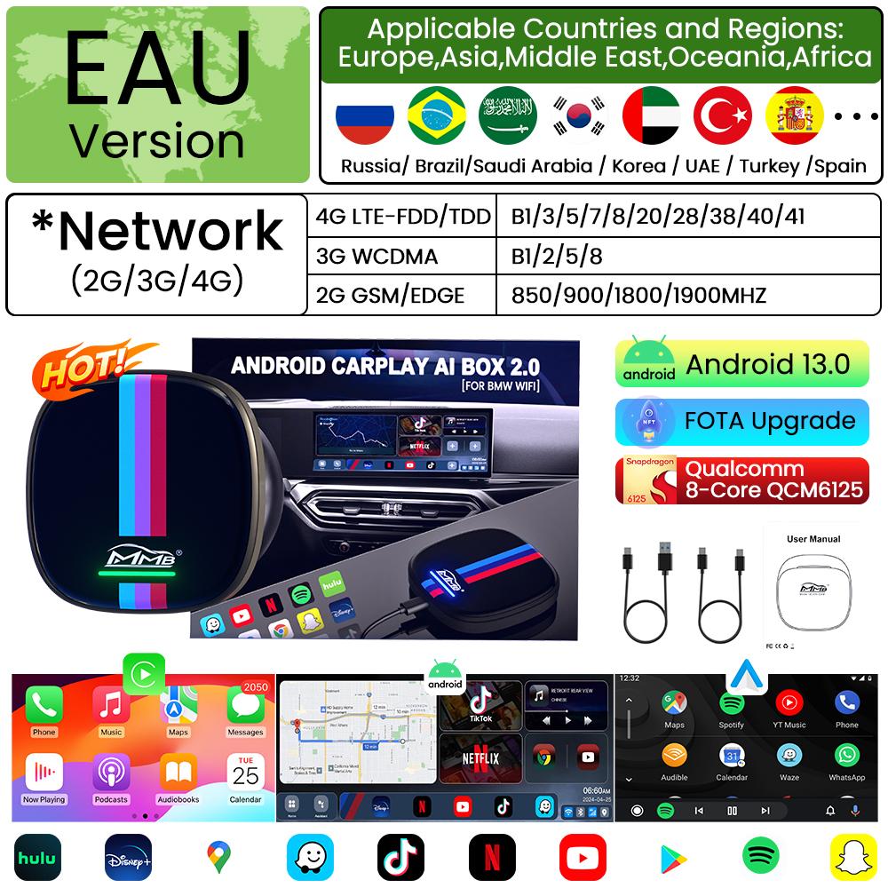 MMB MAX Android 13 CarPlay Ai Box 8+128G QCM6125 8 Cores Netflix&Youtube GPS 4G LTE For BMW ID6 ID7 ID8 ID9 Multimedia Video Box
MMB MAX Android 13 CarPlay Ai Box 8+128G QCM6125 8 Cores Netflix&Youtube GPS 4G LTE For BMW ID6 ID7 ID8 ID9 Multimedia Video Box