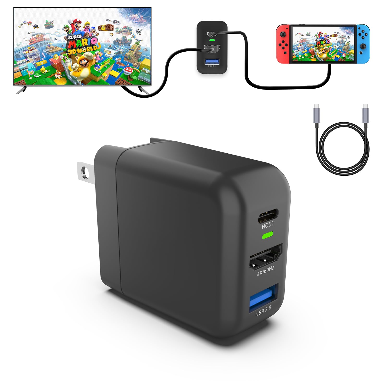 Japanese Basicolor Switch Dock Charges Games Switch New Semiconductor Material GaN Type C Fast Charger 3 HDMI Conversion Compatible with Ideal for
Japanese Basicolor Switch Dock Charges Games Switch New Semiconductor Material GaN Type C Fast Charger 3 HDMI Conversion Compatible with Ideal for