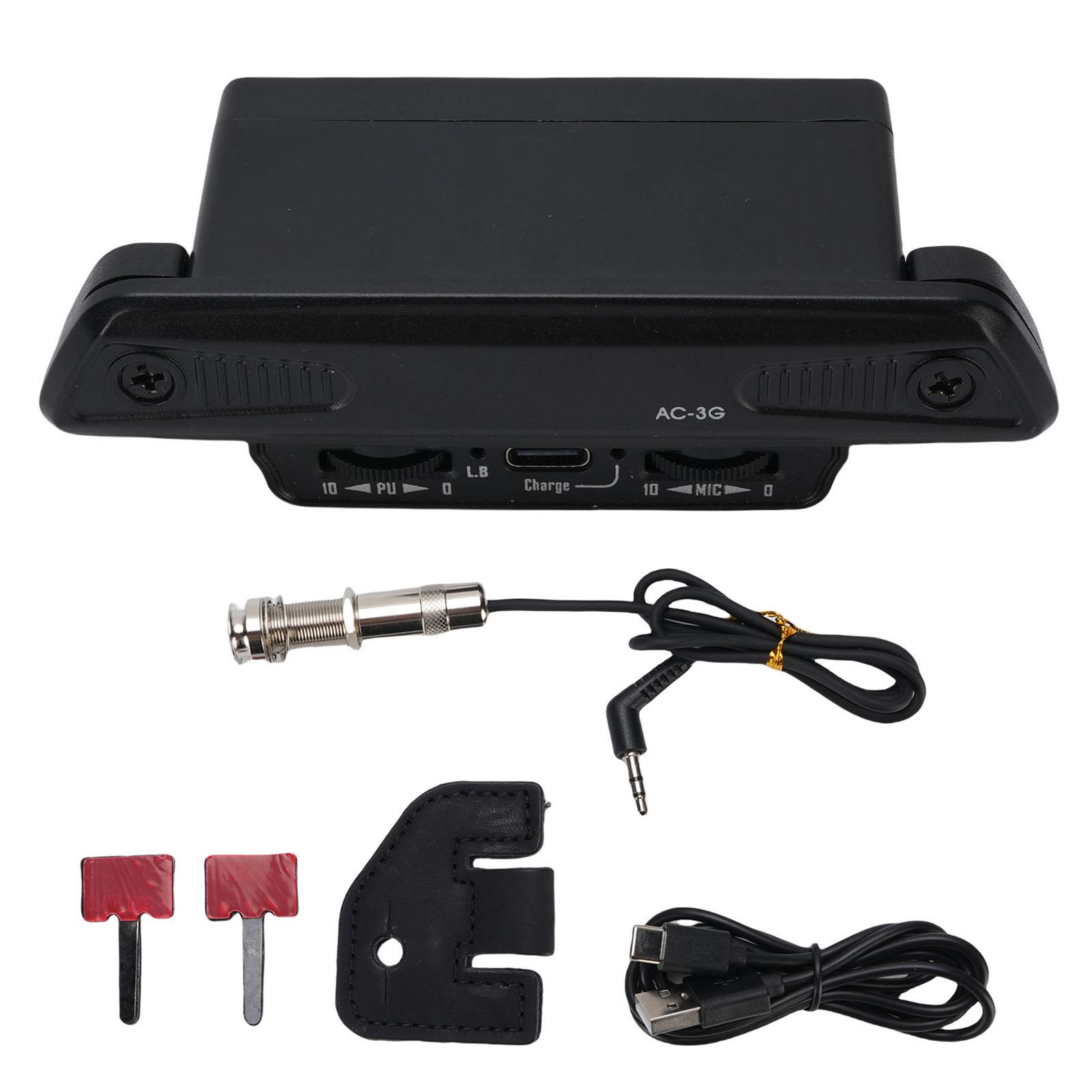Acoustic Guitar Pickup Rechargeable Low Noise Active Soundhole Guitar Pickup with Mic Pickup for 39
Acoustic Guitar Pickup Rechargeable Low Noise Active Soundhole Guitar Pickup with Mic Pickup for 39