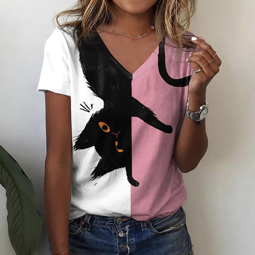 3D Funny Cats Print T Shirts For Women V-neck Short Sleeve Casual Fashion Kawaii Graphics T-shirt 6XL
3D Funny Cats Print T Shirts For Women V-neck Short Sleeve Casual Fashion Kawaii Graphics T-shirt 6XL