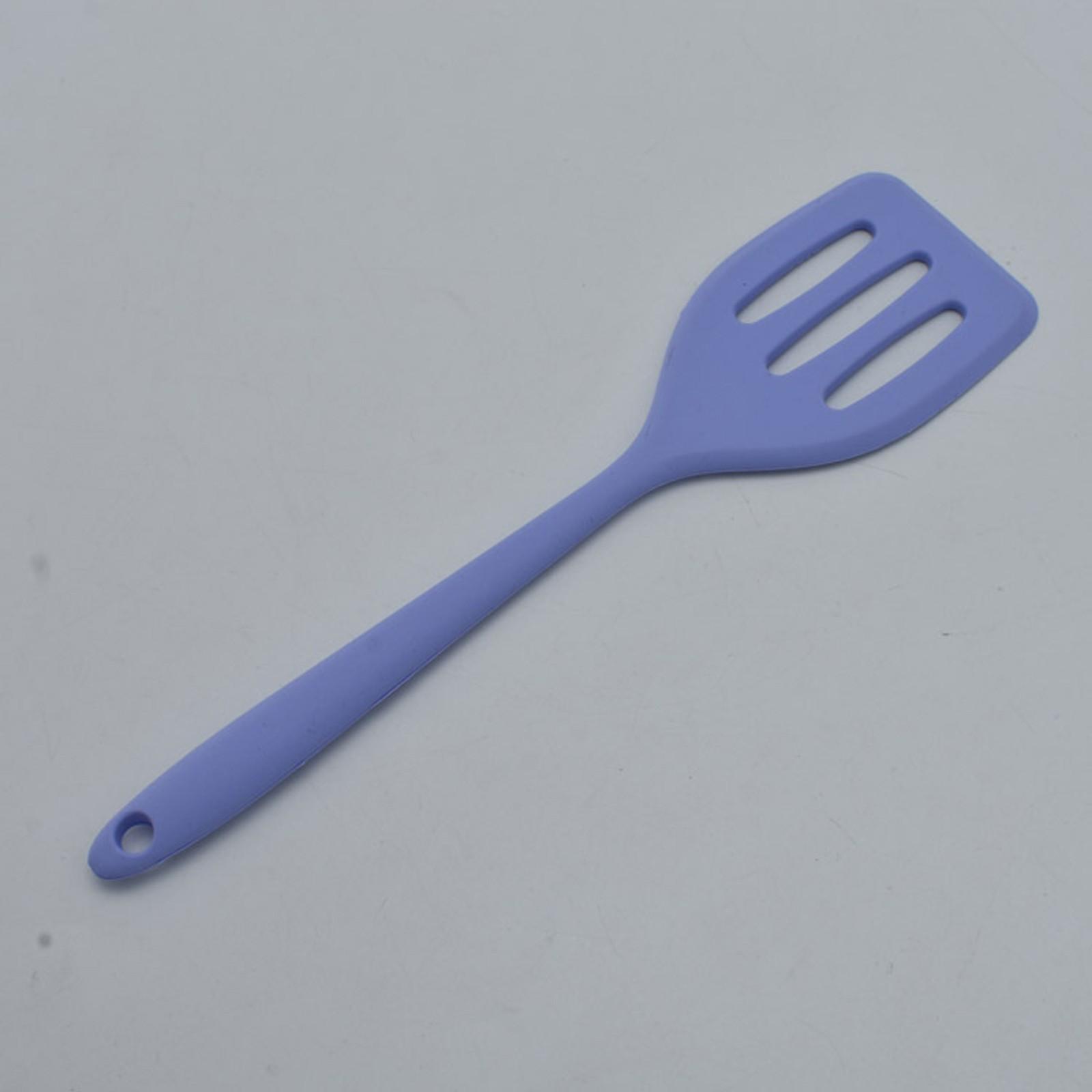 Антипригарная высококачественная термостойкая силиконовая лопатка с прорезями, кухонная лопатка, лопаточка, посуда для приготовления рыбы, яиц, блинов One Size фиолетовый