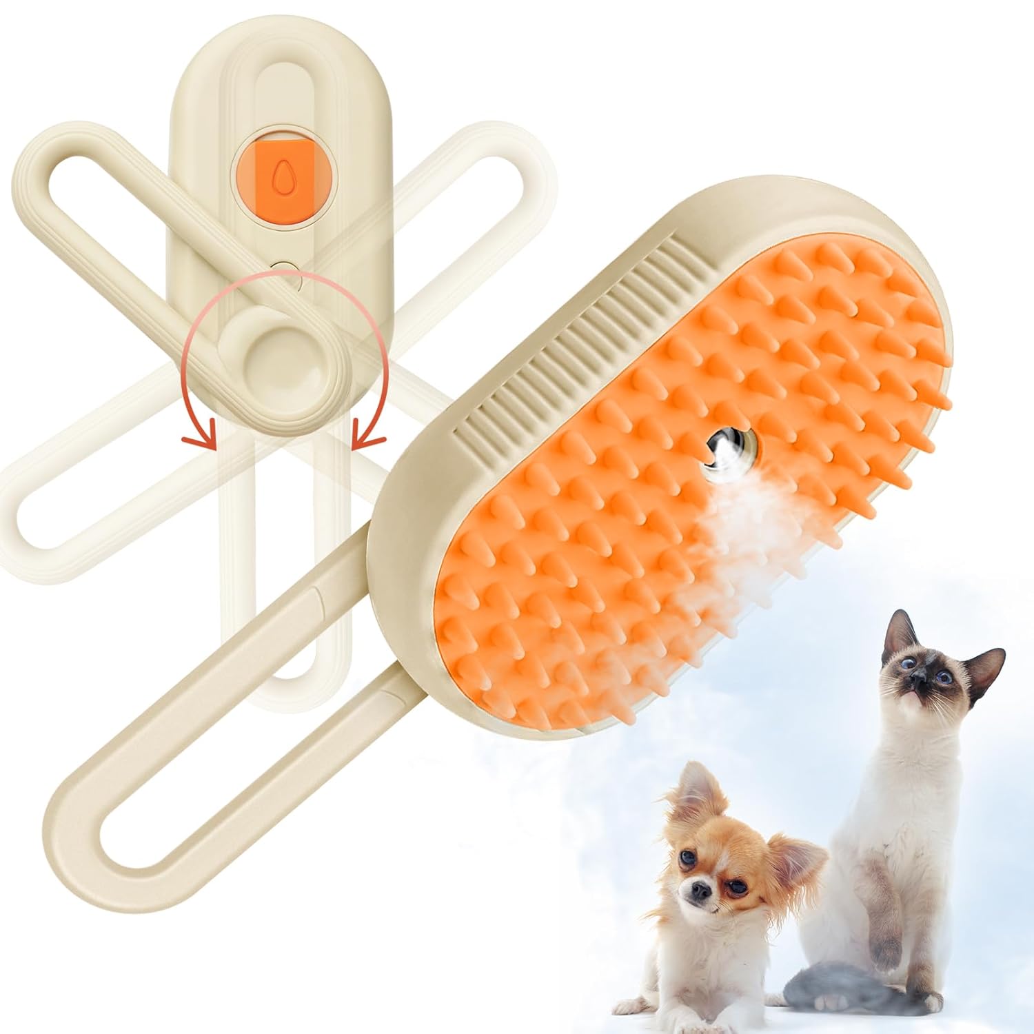 Pet steam brush for massaging, cleaning, depilation and combing, electric spray to prevent hair from flying хакі
Pet steam brush for massaging, cleaning, depilation and combing, electric spray to prevent hair from flying хакі