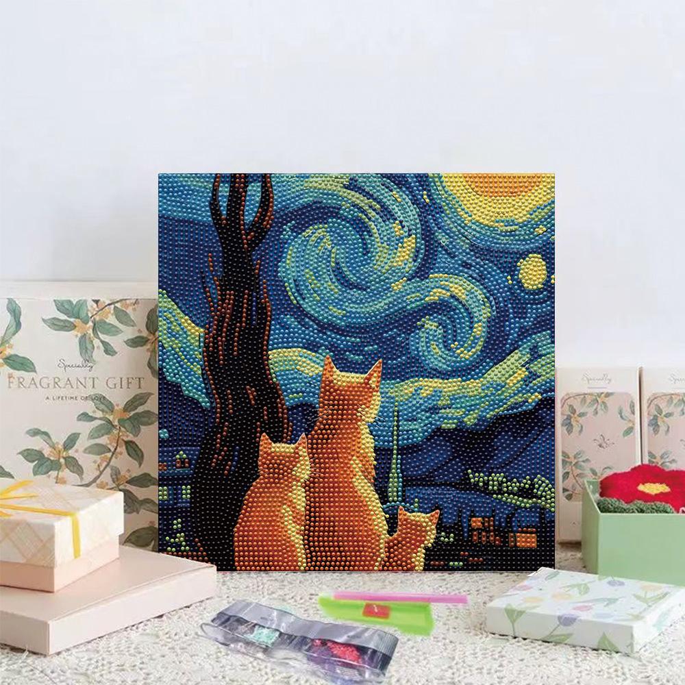 Van Gogh Cat Diamond Painting Handmade DIY Sticker Decorative Painting Cute Kitten Nordic 20*20cm
Van Gogh Cat Diamond Painting Handmade DIY Sticker Decorative Painting Cute Kitten Nordic 20*20cm