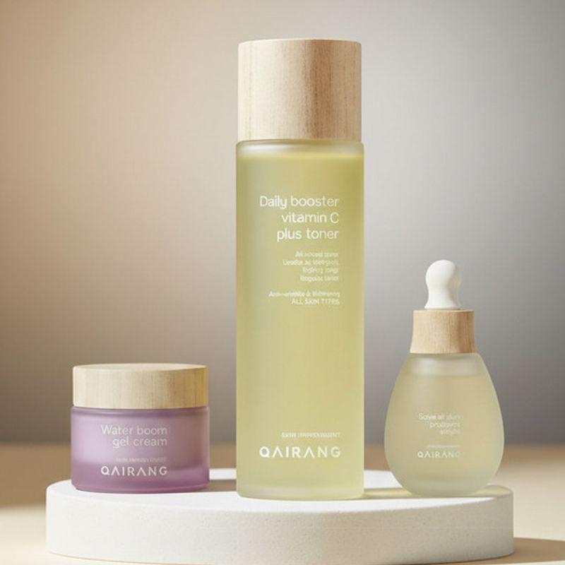 QAIRANG 3-piece set (Vitamin C toner 130ml + barrier strengthening ampoule 30ml + moisture cream 50ml) single type
QAIRANG 3-piece set (Vitamin C toner 130ml + barrier strengthening ampoule 30ml + moisture cream 50ml) single type