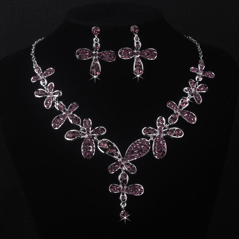 High end and stylish new bride accessories, blue, red, purple necklace+a pair of earrings, wedding accessories, stage performanc
High end and stylish new bride accessories, blue, red, purple necklace+a pair of earrings, wedding accessories, stage performanc