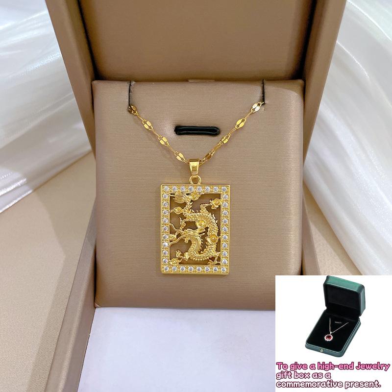 Picture frame Golden Dragon light luxury temperament gorgeous full diamond necklace female versatile collarbone chain chain
Picture frame Golden Dragon light luxury temperament gorgeous full diamond necklace female versatile collarbone chain chain