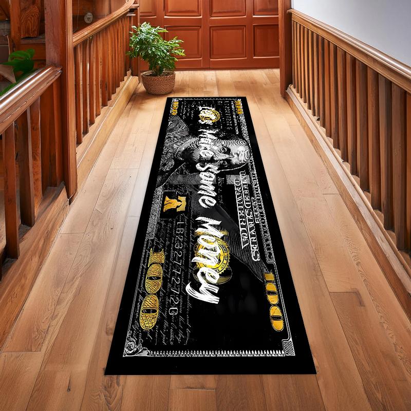 Luxury Black Gold Dollar Long Runner Rug Exquisite Fringe Detail Soft Washable Non-slip Mat for Hallway Corridor 40X120CM
Luxury Black Gold Dollar Long Runner Rug Exquisite Fringe Detail Soft Washable Non-slip Mat for Hallway Corridor 40X120CM
