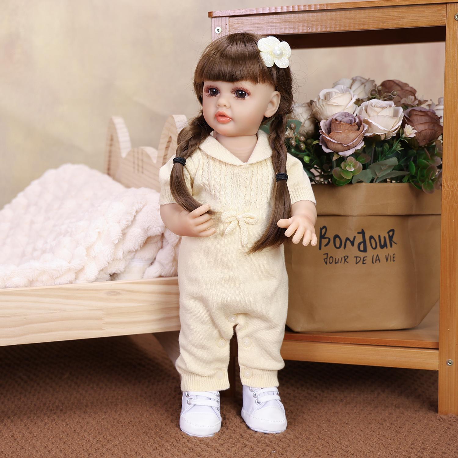 55CM Lively Reborn Baby Doll Soft Full Silicone Vinyl Lifelike Skin Like Real Babies Girl Doll Christmas Gift 22 inch
55CM Lively Reborn Baby Doll Soft Full Silicone Vinyl Lifelike Skin Like Real Babies Girl Doll Christmas Gift 22 inch