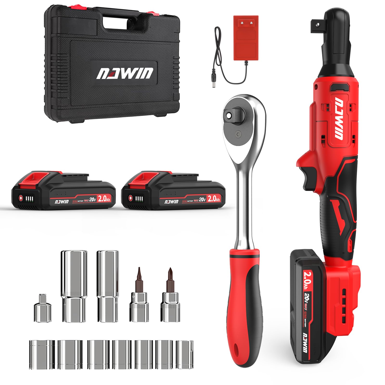Navin 20V Rechargeable Ratchet Wrench Brushless Motor Electric Ratchet Wrench Electric Ratchet Garage Tool Set Maximum Torque 85Nm Site Renovation красный
Navin 20V Rechargeable Ratchet Wrench Brushless Motor Electric Ratchet Wrench Electric Ratchet Garage Tool Set Maximum Torque 85Nm Site Renovation красный