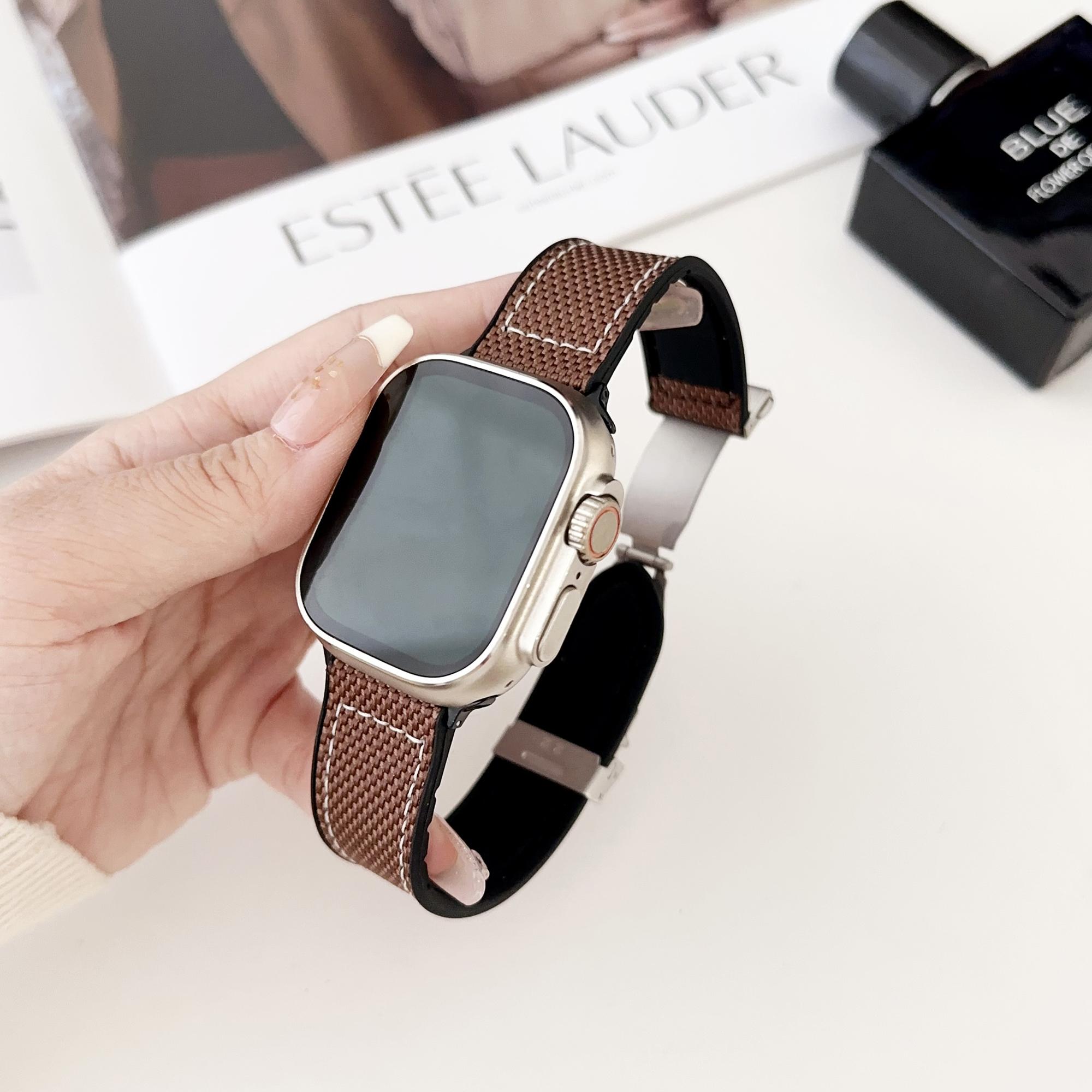 Watch Band for Apple Watch Series 10 9 8 7 SE 6 5 4 3 2 1 42mm 41mm 40mm 38mm Silicone+Silk Folding Buckle Wrist Strap Dark Blue
Watch Band for Apple Watch Series 10 9 8 7 SE 6 5 4 3 2 1 42mm 41mm 40mm 38mm Silicone+Silk Folding Buckle Wrist Strap Dark Blue