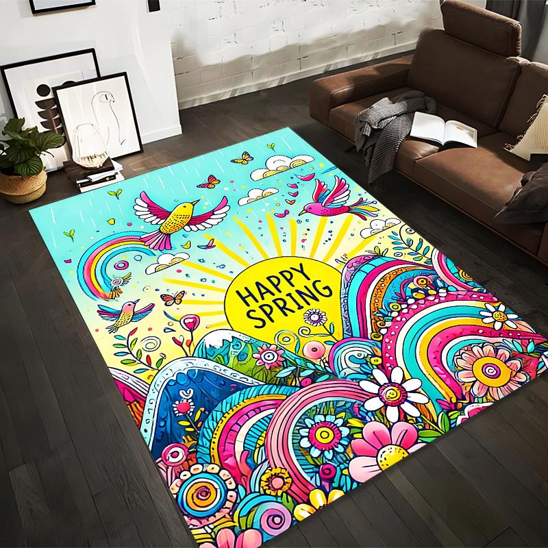 Colorful Cartoon Spring Carpet, Happy Spring Design with Birds Suitable for use as an anti-slip for living room bedroom sofas 40x60cm( 15x23in )
Colorful Cartoon Spring Carpet, Happy Spring Design with Birds Suitable for use as an anti-slip for living room bedroom sofas 40x60cm( 15x23in )