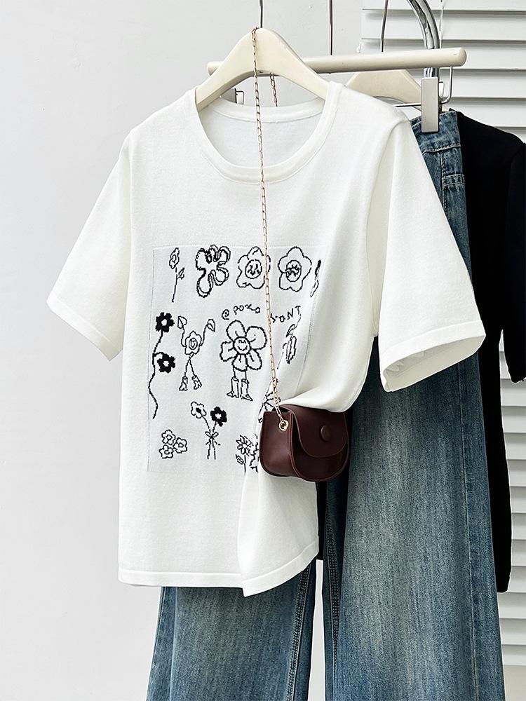 2026 Plus Size Women s Jacquard Short-Sleeve Loose Casual Round Neck Ice Silk T-shirt XL (50-68 kg) чёрный
2026 Plus Size Women s Jacquard Short-Sleeve Loose Casual Round Neck Ice Silk T-shirt XL (50-68 kg) чёрный