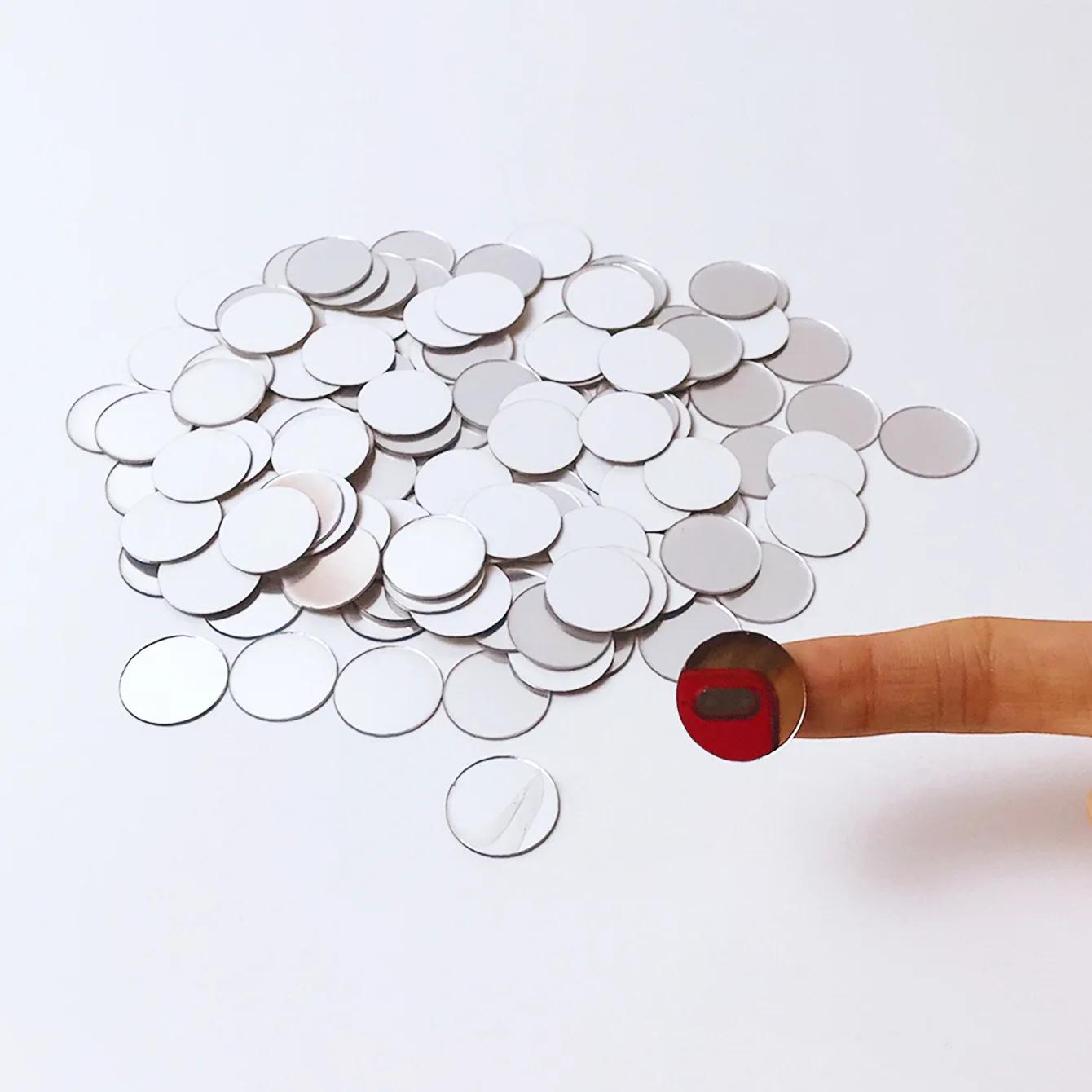 2/3/4см Квадратные Мозаичные Наклейки Плитки Круглые Акриловые Зеркальные Наклейки на Стену Самоклеящаяся Фреска для Гостиной DIY Поделка Домашний Декор 100pcs 2x2cm