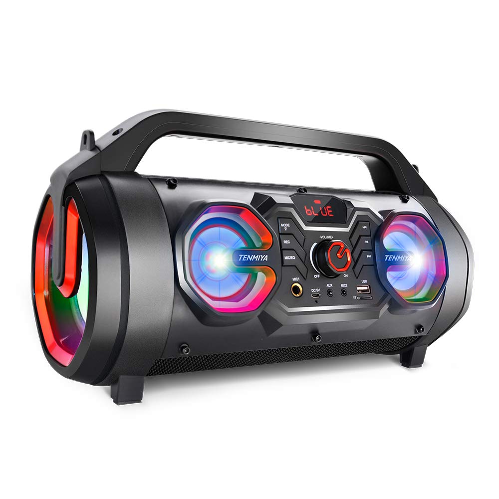 Bluetooth Speaker, 30W Bluetooth Boombox with Subwoofer, FM Radio, RGB Colorful Lights, EQ, Booming Bass, 10H Playtime Wireless Party Speaker чорний/помаранчевий
Bluetooth Speaker, 30W Bluetooth Boombox with Subwoofer, FM Radio, RGB Colorful Lights, EQ, Booming Bass, 10H Playtime Wireless Party Speaker чорний/помаранчевий