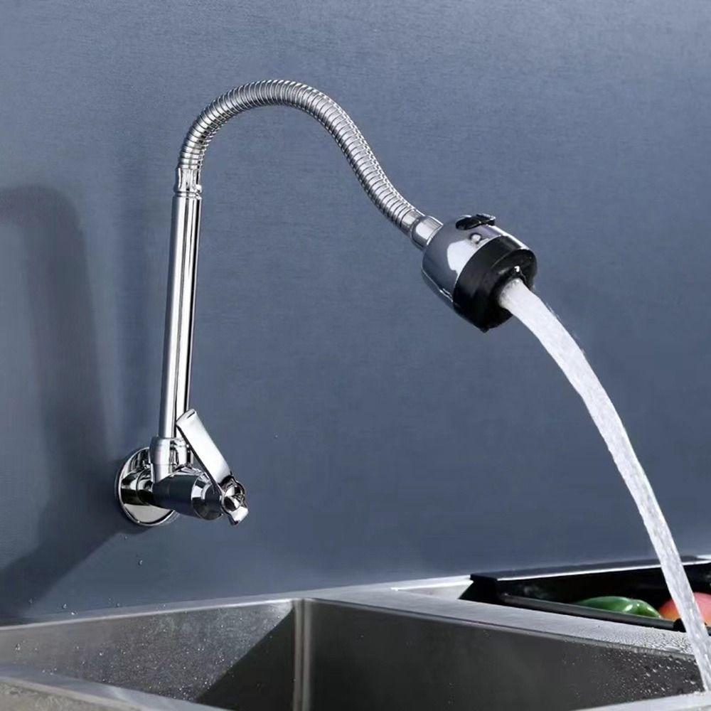Single-Tube Cold Wall-Mounted Water Faucet 2 Modes Kitchen Sink Faucet Folding Faucet Home срібний
Single-Tube Cold Wall-Mounted Water Faucet 2 Modes Kitchen Sink Faucet Folding Faucet Home срібний