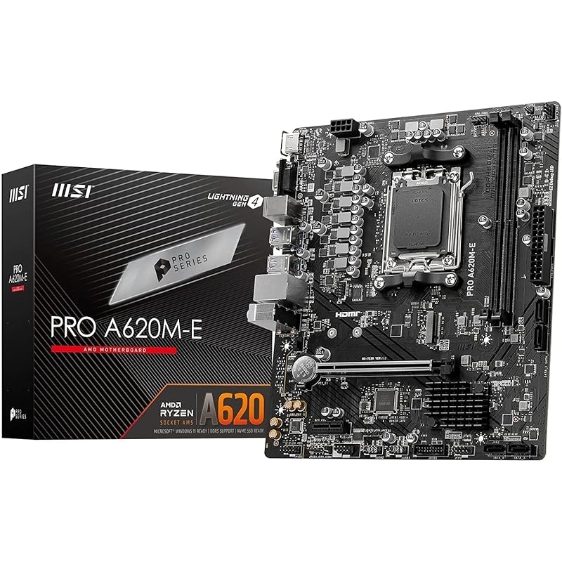 MSI motherboard pro A620M-E Ryzen 7000 Series (AM5) compatible A620 chipset 4K60Hz DDR5 OC compatible Micro-ATX MB6161
MSI motherboard pro A620M-E Ryzen 7000 Series (AM5) compatible A620 chipset 4K60Hz DDR5 OC compatible Micro-ATX MB6161