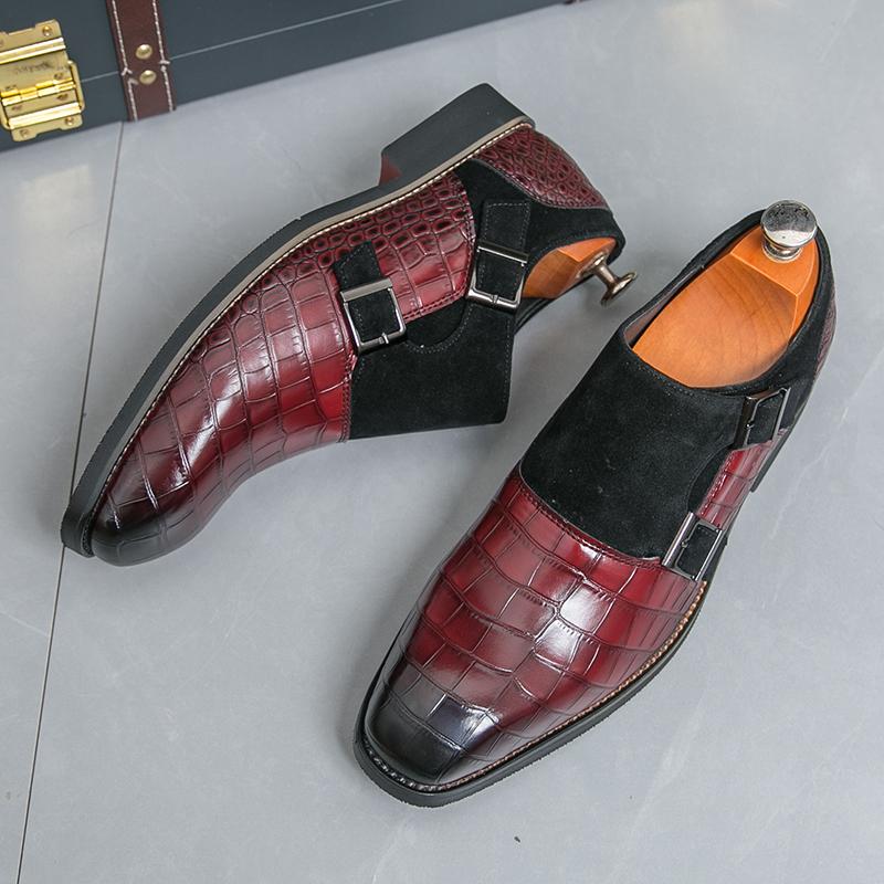 Designer Men‘s Alligator Pattern Patent Leather Monk Strap Shoes Comfortable Wedding Dress Prom Formal Footwear Zapatos Hombre 38
Designer Men‘s Alligator Pattern Patent Leather Monk Strap Shoes Comfortable Wedding Dress Prom Formal Footwear Zapatos Hombre 38