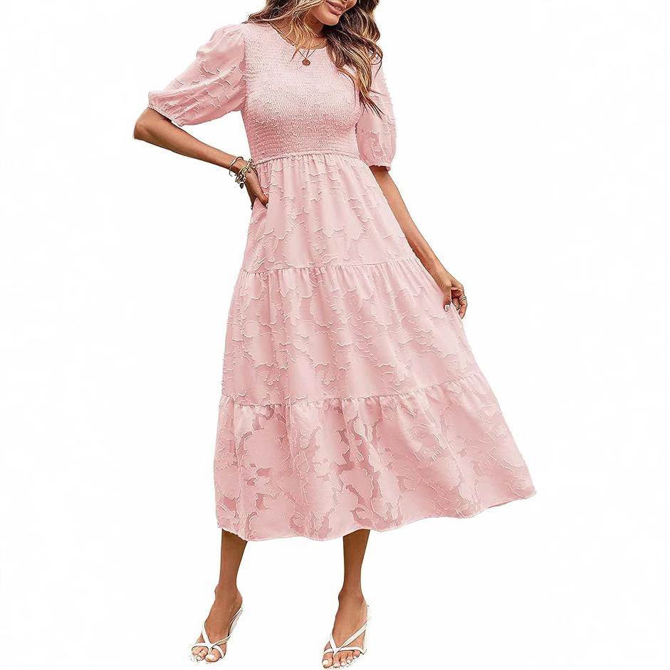 Elegant Floral Print Midi Dress with Puff Sleeves, High Waist, and Tiered Skirt - Black/Beige/Blue/White S чорний
Elegant Floral Print Midi Dress with Puff Sleeves, High Waist, and Tiered Skirt - Black/Beige/Blue/White S чорний