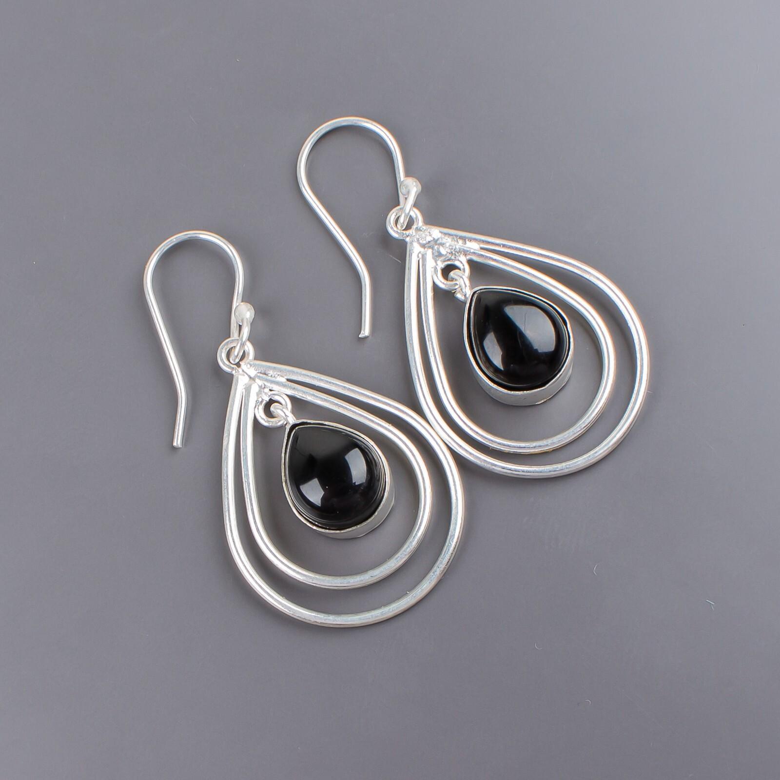 Black Tourmaline Gemstone 925 Sterling Silver Stylish Handcrafted Earrings 2.00 EE-34-19
Black Tourmaline Gemstone 925 Sterling Silver Stylish Handcrafted Earrings 2.00 EE-34-19