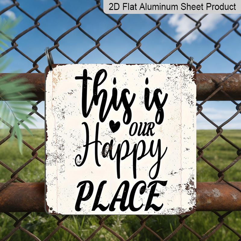 2D Flat 1pc Vintage This Is Our Happy Place Aluminum Hanging Sign, Rustic Farmhouse Metal Plaque, Warm Quote Wall Art, Sweet Home Decor, Perfect 20*20cm
2D Flat 1pc Vintage This Is Our Happy Place Aluminum Hanging Sign, Rustic Farmhouse Metal Plaque, Warm Quote Wall Art, Sweet Home Decor, Perfect 20*20cm