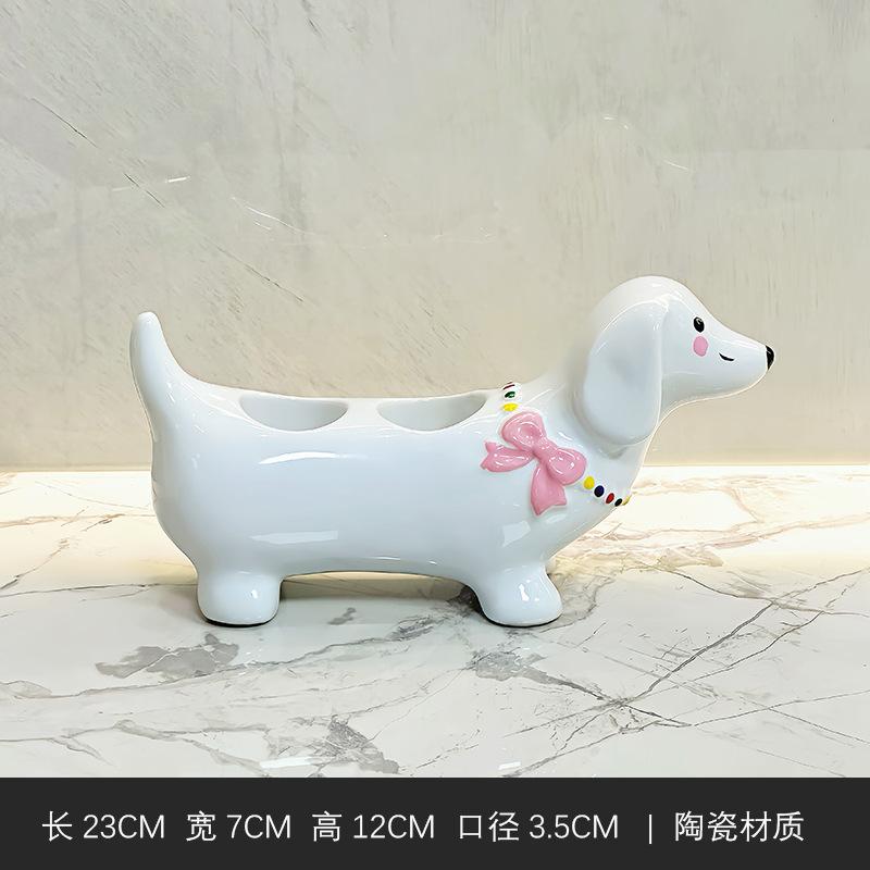 Creative Dachshund Toothbrush Rack Bow Washboard Electric Toothbrush Rack Ceramic Toothbrush Storage Rack Bathroom Decoration білий
Creative Dachshund Toothbrush Rack Bow Washboard Electric Toothbrush Rack Ceramic Toothbrush Storage Rack Bathroom Decoration білий
