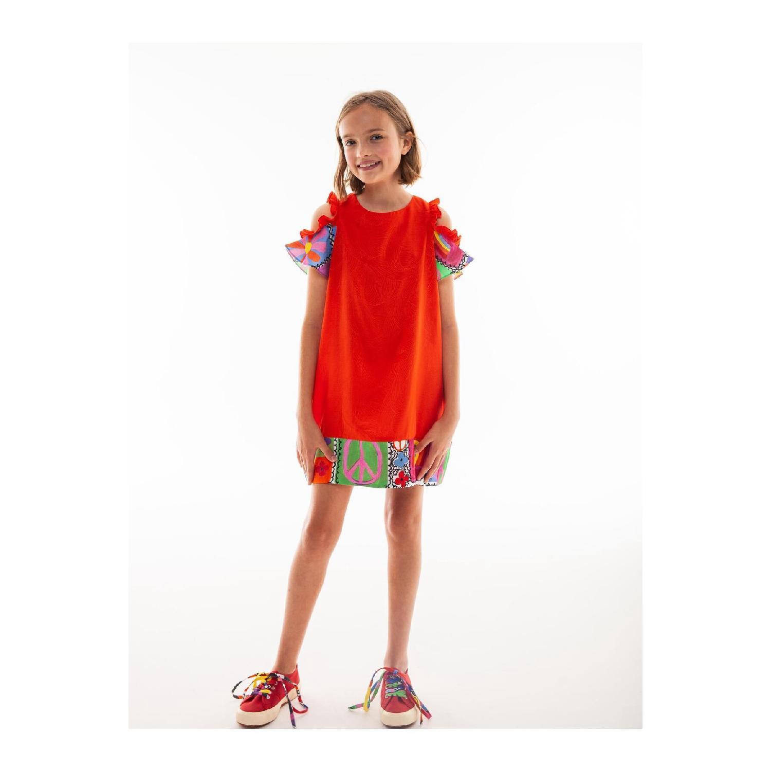 Оранжевое платье для девочек из Bg Store 4 Yaş оранжевый