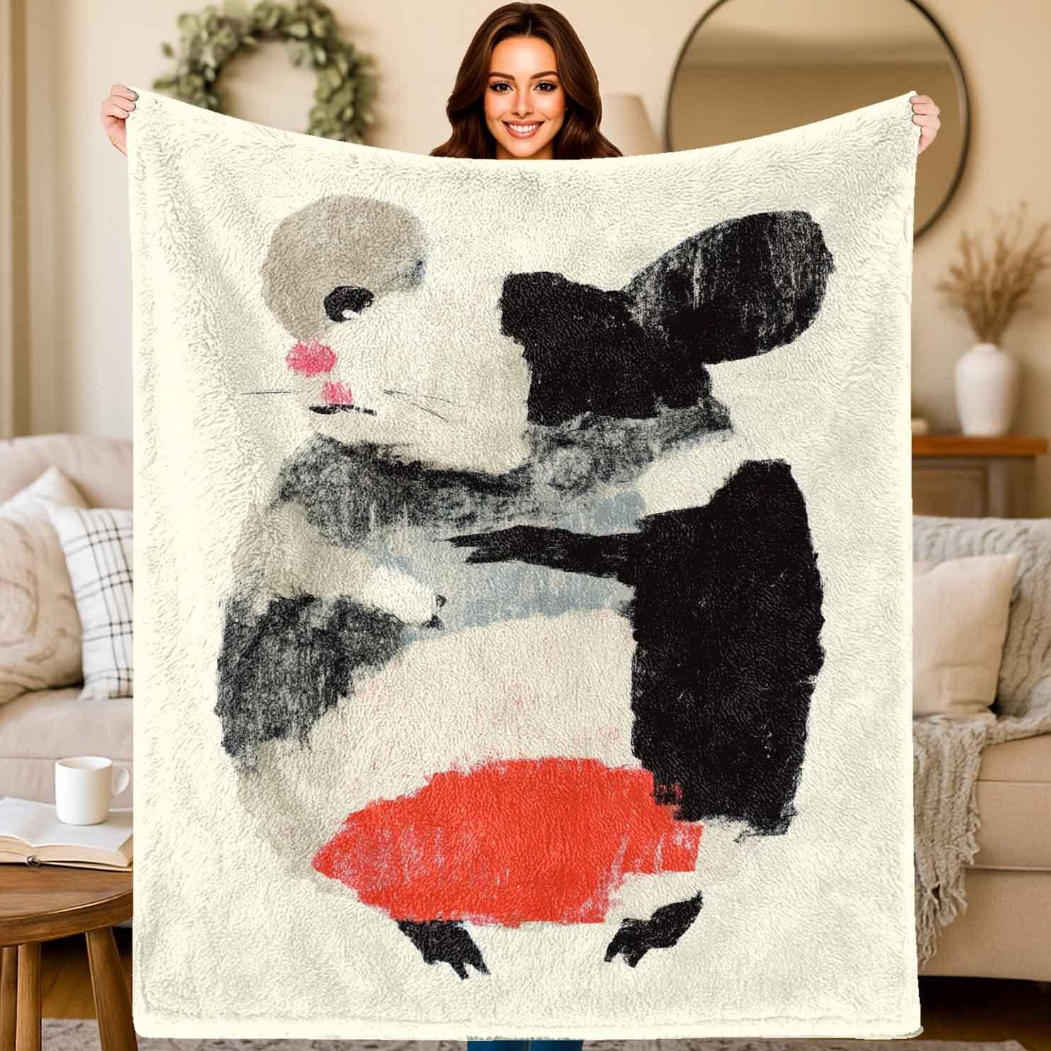 Mole pattern in ink wash style Flannel printed blanket suitable for all seasons suitable for living room office sofa and travel 75x90cm
Mole pattern in ink wash style Flannel printed blanket suitable for all seasons suitable for living room office sofa and travel 75x90cm