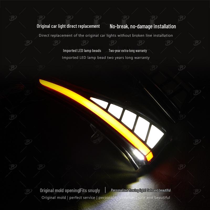 Infiniti Q30 Sequential Rearview Turn Signal Light with Blue DRL & Dragon Scale Design.
Infiniti Q30 Sequential Rearview Turn Signal Light with Blue DRL & Dragon Scale Design.