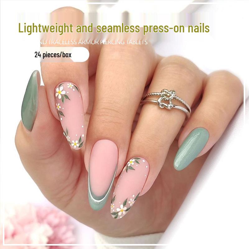 Color Block Floral French Manicure Press-On Nails - Set of 24 Fake Nail Stickers Glue Type
Color Block Floral French Manicure Press-On Nails - Set of 24 Fake Nail Stickers Glue Type