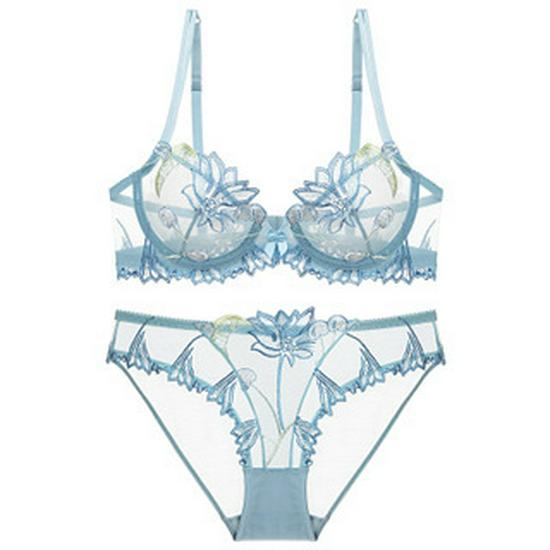 Сексуальный кружевной комплект бюстгальтера большого размера с вышивкой вишни - Сетка, Ультратонкий, Минимайзер с большой чашкой. 70B небесно-голубой
Сексуальный кружевной комплект бюстгальтера большого размера с вышивкой вишни - Сетка, Ультратонкий, Минимайзер с большой чашкой. 70B небесно-голубой