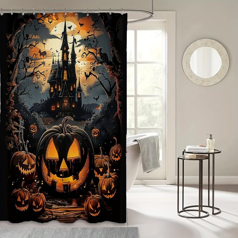 Halloween Horror Castle Cartoon Pumpkin Print Shower Curtain Set, Bathroom Decor With Non-Slip Mat, Toilet Seat Cover W60H190(CM)-1 Pcs
Halloween Horror Castle Cartoon Pumpkin Print Shower Curtain Set, Bathroom Decor With Non-Slip Mat, Toilet Seat Cover W60H190(CM)-1 Pcs