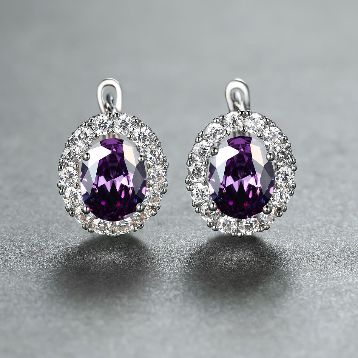 Элегантные серебряные геометрические овальные серьги для женщин, обручальные серьги, серьги-кольца с радужным цирконием фиолетовый
Элегантные серебряные геометрические овальные серьги для женщин, обручальные серьги, серьги-кольца с радужным цирконием фиолетовый
