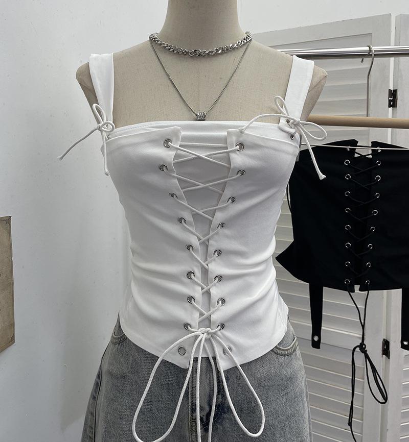 Spicy Strappy Camisole Faux Two-Piece Tie-Up Crop Top One Size білий
Spicy Strappy Camisole Faux Two-Piece Tie-Up Crop Top One Size білий