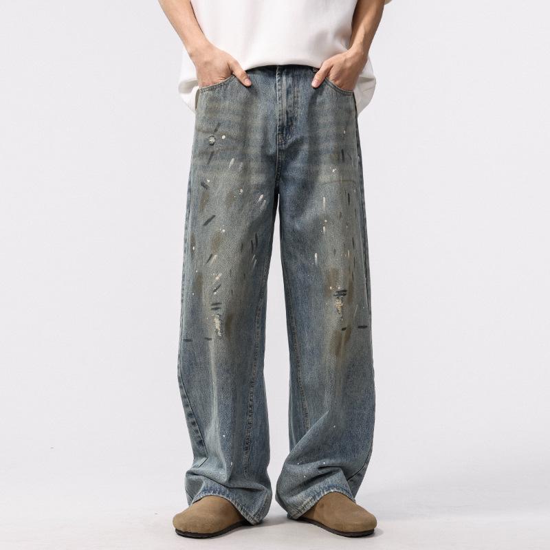 Mu Qiu Menswear | Men s Retro Splatter Denim Wide-Leg Jeans - Worn-Out Style XL (135-150 lbs)
Mu Qiu Menswear | Men s Retro Splatter Denim Wide-Leg Jeans - Worn-Out Style XL (135-150 lbs)