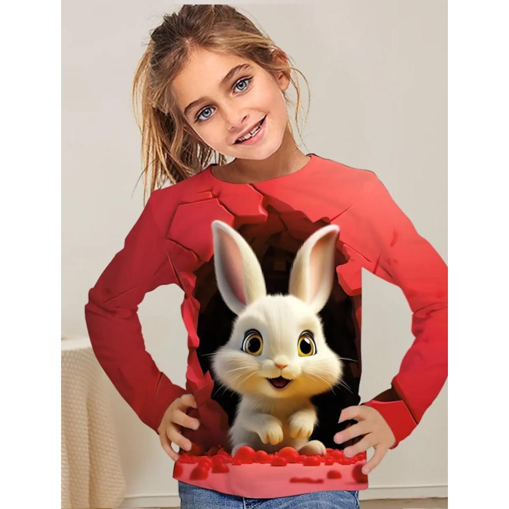 Children s Cute Rabbit 3D Digital Printed Girl Fashion Trend Round Neck Long Sleeved T-shirt 170 красный
Children s Cute Rabbit 3D Digital Printed Girl Fashion Trend Round Neck Long Sleeved T-shirt 170 красный