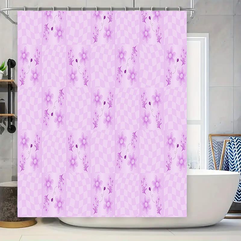 Purple Floral Shower Curtain Set For Bathroom Decor Water-Resistant Fabric Bath Liner With Hook Rings Modern Flower Design W60H190(CM)-1 Pcs
Purple Floral Shower Curtain Set For Bathroom Decor Water-Resistant Fabric Bath Liner With Hook Rings Modern Flower Design W60H190(CM)-1 Pcs