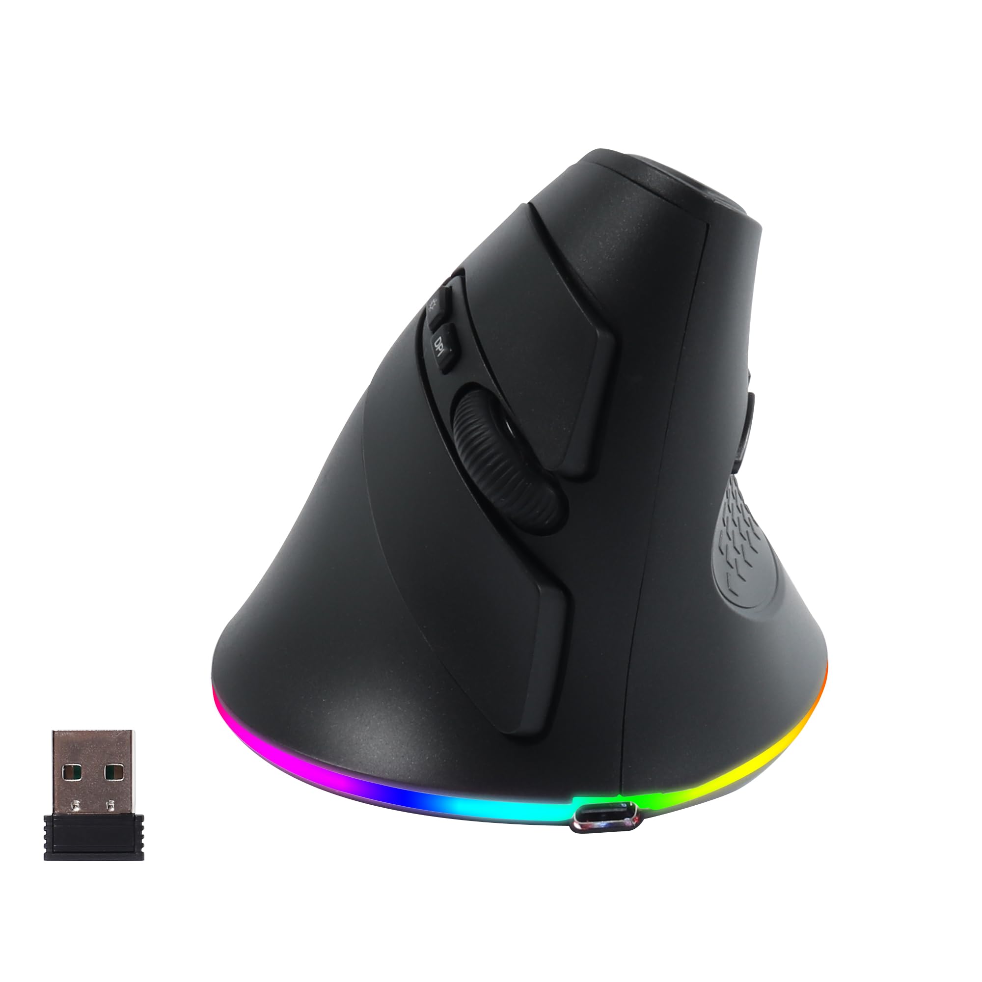 Right-Handed Vertical Mouse, 2.4G USB Wireless, Bluetooth 5.1, Quiet, Large, Vertical, Ergonomic, Optical, Gaming, 7 Buttons, 3DPI, RGB Lighting, for
Right-Handed Vertical Mouse, 2.4G USB Wireless, Bluetooth 5.1, Quiet, Large, Vertical, Ergonomic, Optical, Gaming, 7 Buttons, 3DPI, RGB Lighting, for
