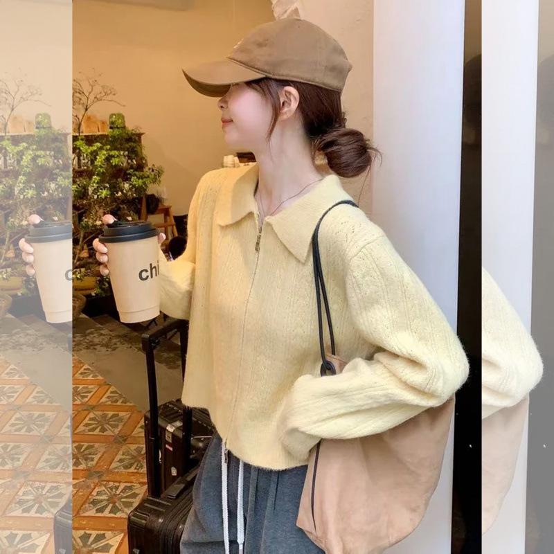 Французский гусино-желтый женский вязаный кардиган с воротником поло на двойной молнии - Осенняя коллекция 2025. One Size
Французский гусино-желтый женский вязаный кардиган с воротником поло на двойной молнии - Осенняя коллекция 2025. One Size