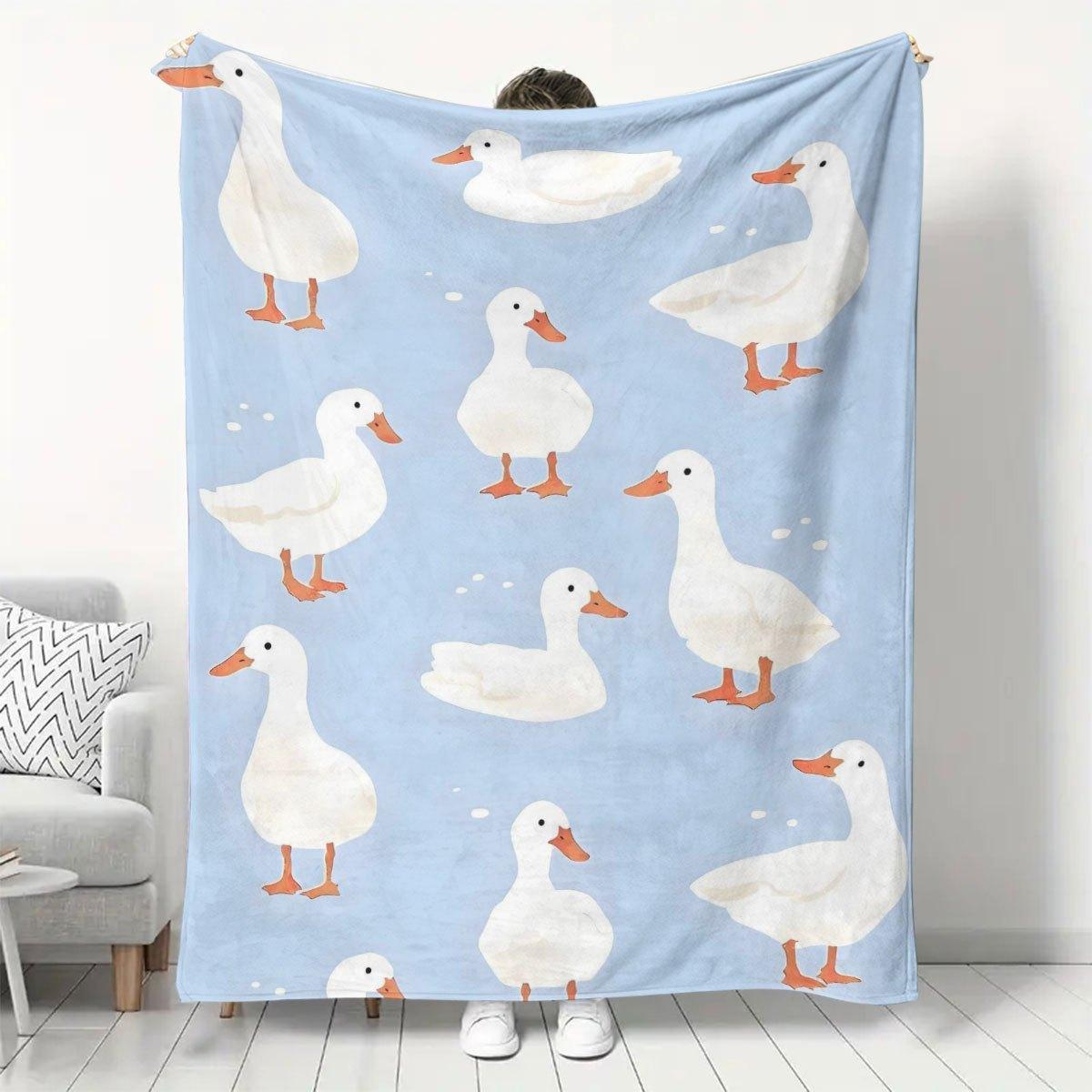 Cozy White Goose Flannel Blanket - Soft, Warm, Hypoallergenic Polyester Cover with Playful Goose & Snowflake Design, Perfect for 70x100cm
Cozy White Goose Flannel Blanket - Soft, Warm, Hypoallergenic Polyester Cover with Playful Goose & Snowflake Design, Perfect for 70x100cm