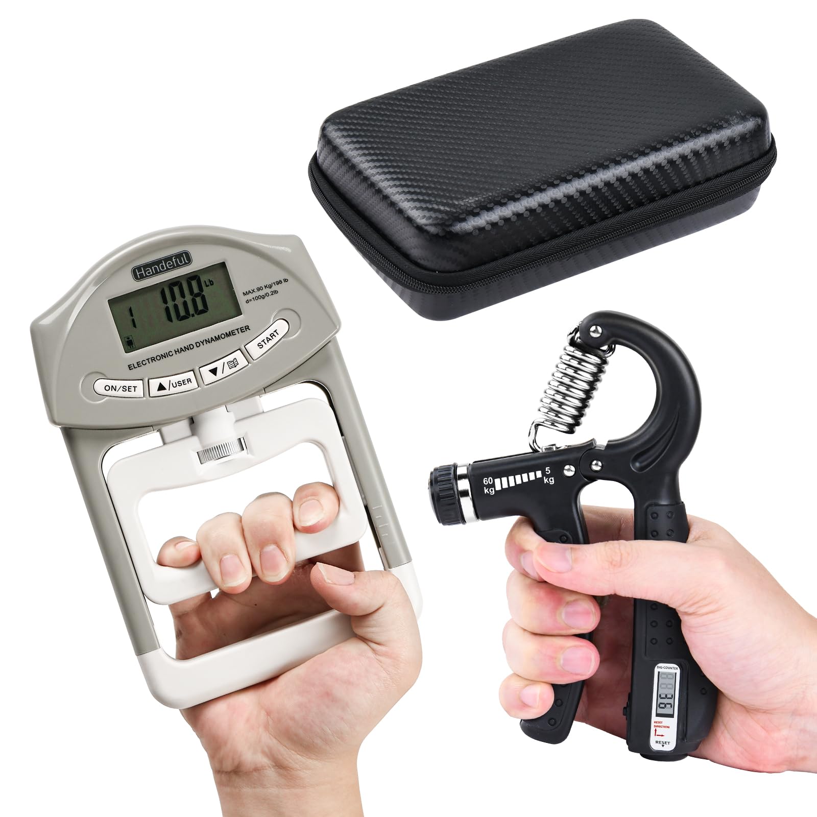 Handeful Digital Grip Strength Meter Set, Grip Strength Trainer, Automatic Counting Function, High Precision, Genuine Product, Adjustable Grip Width,
Handeful Digital Grip Strength Meter Set, Grip Strength Trainer, Automatic Counting Function, High Precision, Genuine Product, Adjustable Grip Width,