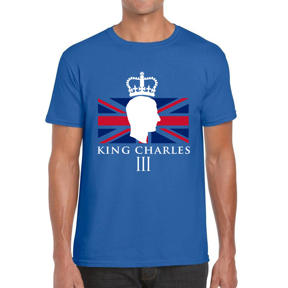 King Charles III Coronation British Flag CR III Royal Crown His Majesty Union Jack Great Britain Mens Tee Top 3XL
King Charles III Coronation British Flag CR III Royal Crown His Majesty Union Jack Great Britain Mens Tee Top 3XL